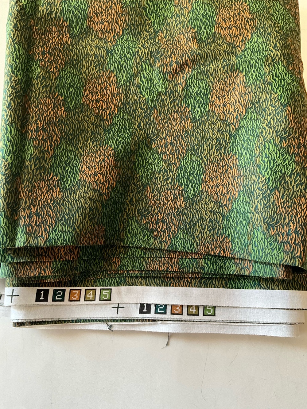 Vintage 1999 Quilting Sewing Fabric Green Gold 4 Yards 100% Cotton
